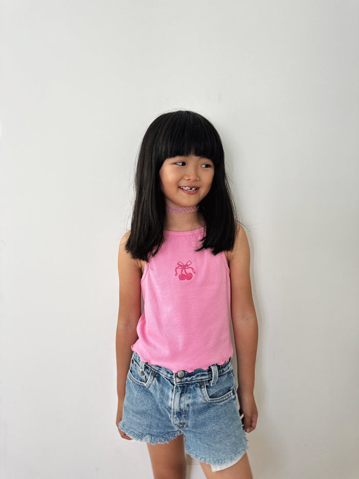 Cherry Bow Girl Cami Pink - Sun Peony Coconut