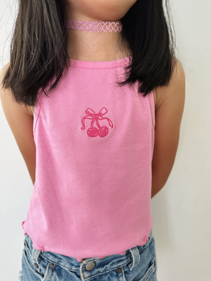 Cherry Bow Girl Cami Pink - Sun Peony Coconut