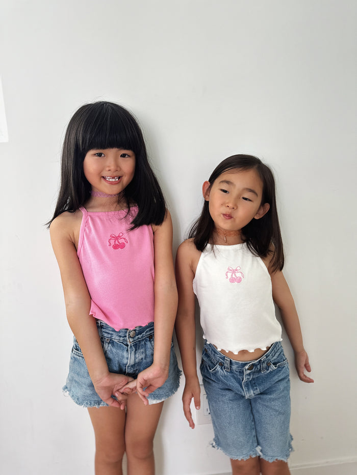 Cherry Bow Girl Cami Pink - Sun Peony Coconut
