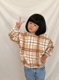 Cozy Check Sherpa Sweater  /  Sunset - Sun Peony Coconut
