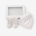 Cream Knit Hat & Booties Gift Set