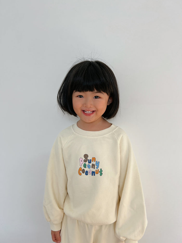 Cream Mini Sweatpants - Sun Peony Coconut