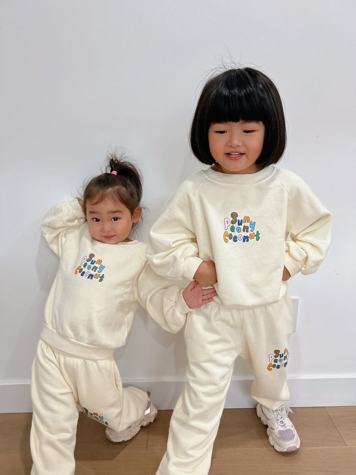 Cream Mini Sweatpants - Sun Peony Coconut