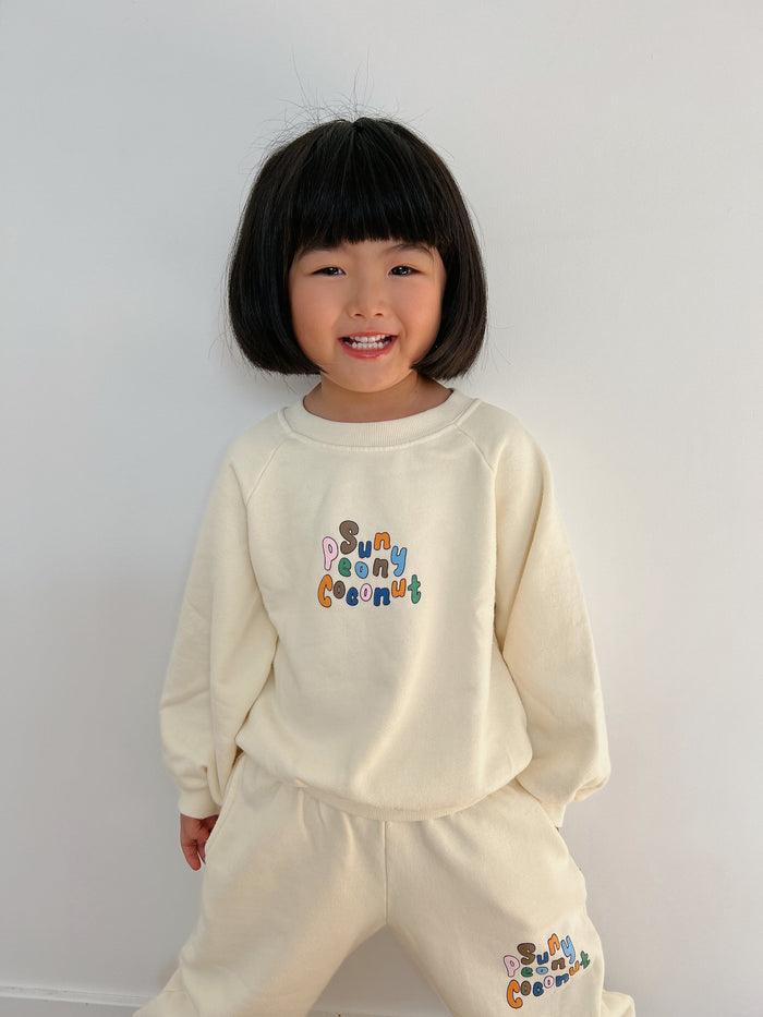 Cream Mini Sweatpants - Sun Peony Coconut