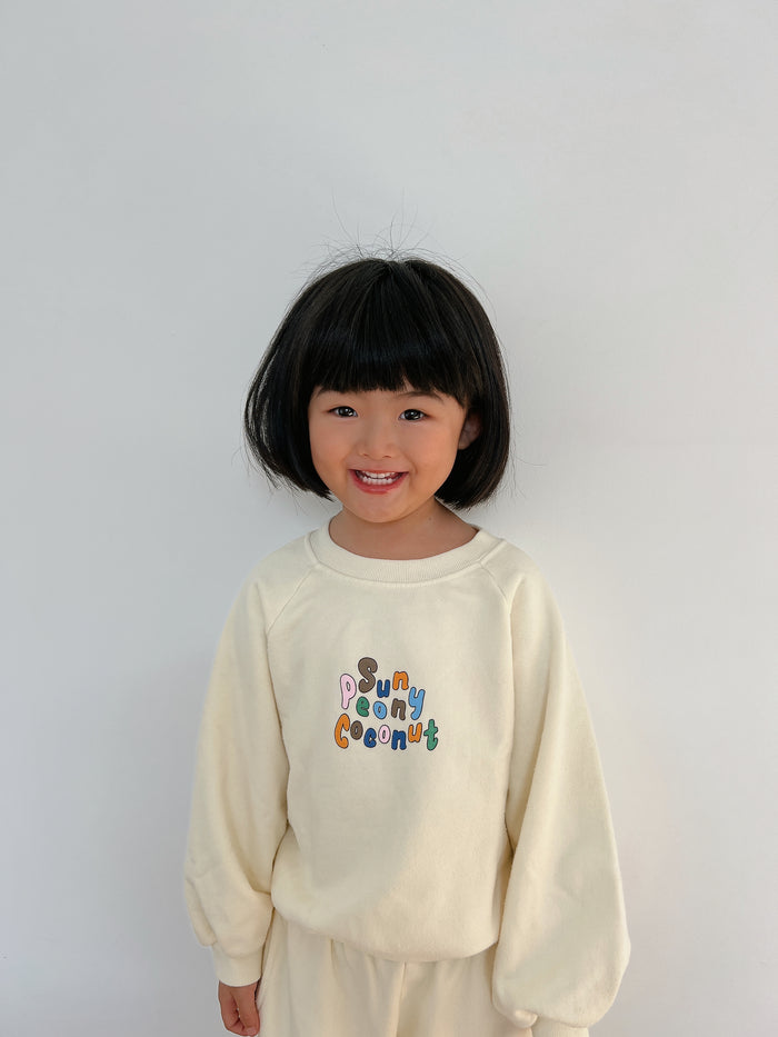Cream Mini Sweatshirt - Sun Peony Coconut