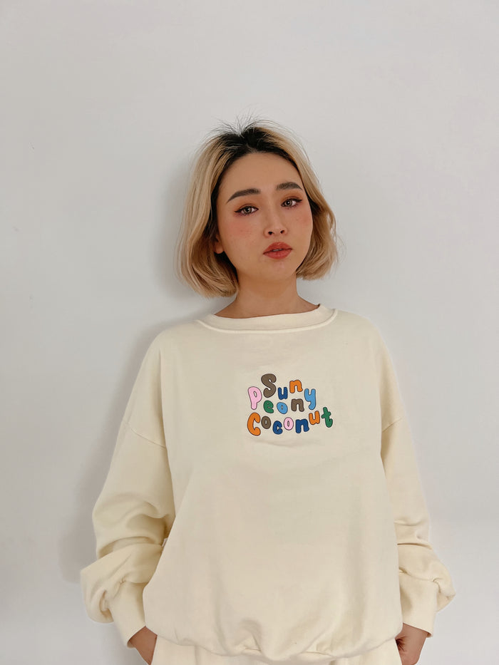 Cream Mom Sweatshirt - Sun Peony Coconut