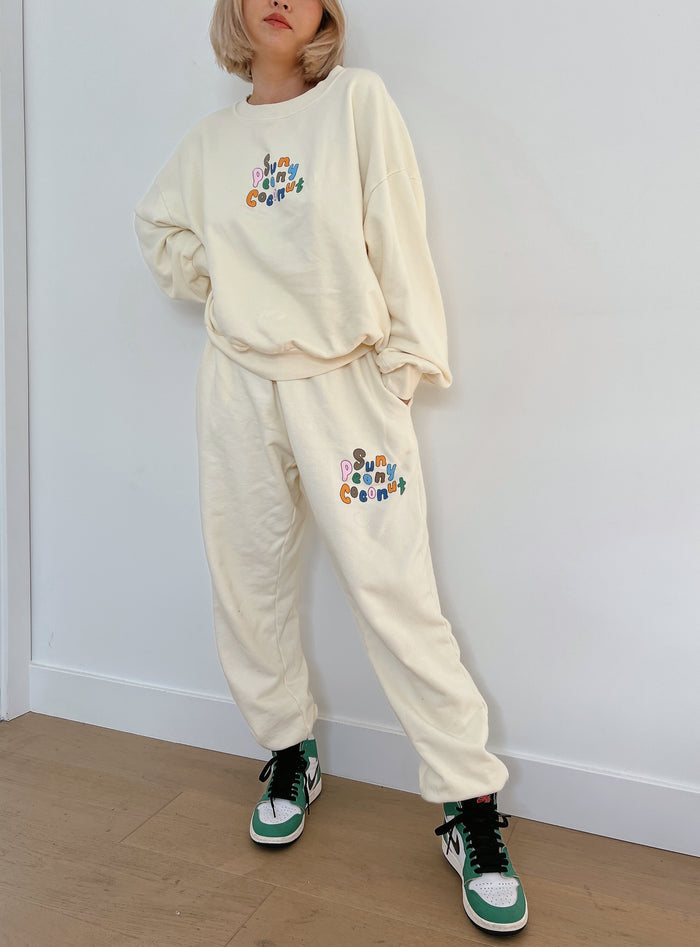 Cream Mom Sweatshirt - Sun Peony Coconut