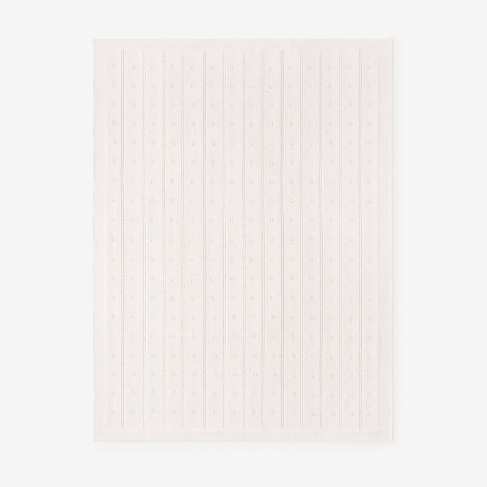 Cream Pointelle Knit Baby Blanket