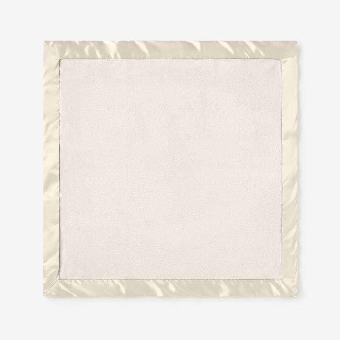 Cream Satin Trim Flannel Fleece Baby Security Blanket