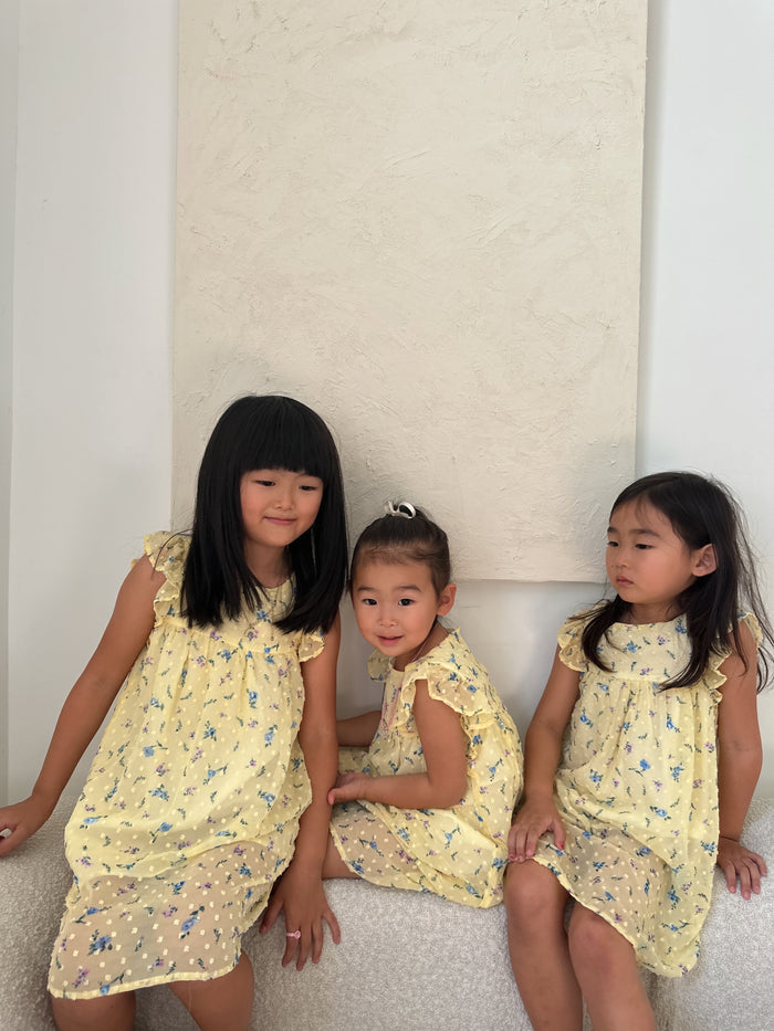 Daisy Girl Floral Dress Lemon - Sun Peony Coconut