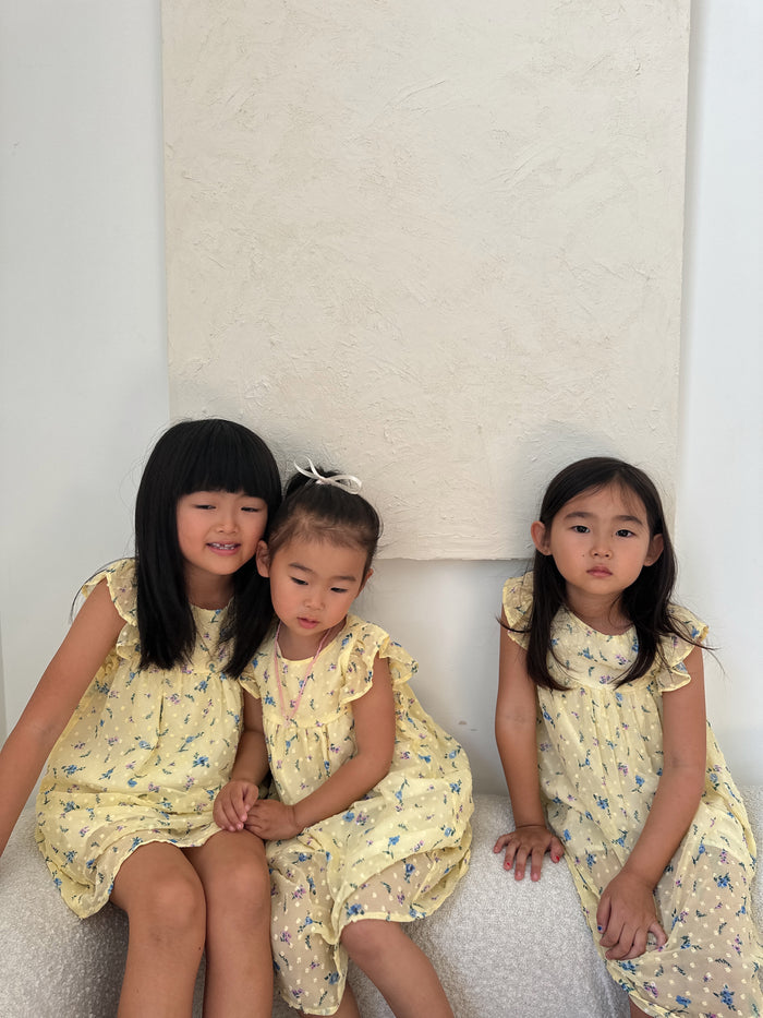 Daisy Girl Floral Dress Lemon - Sun Peony Coconut