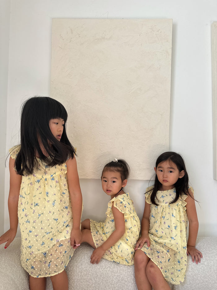 Daisy Girl Floral Dress Lemon - Sun Peony Coconut