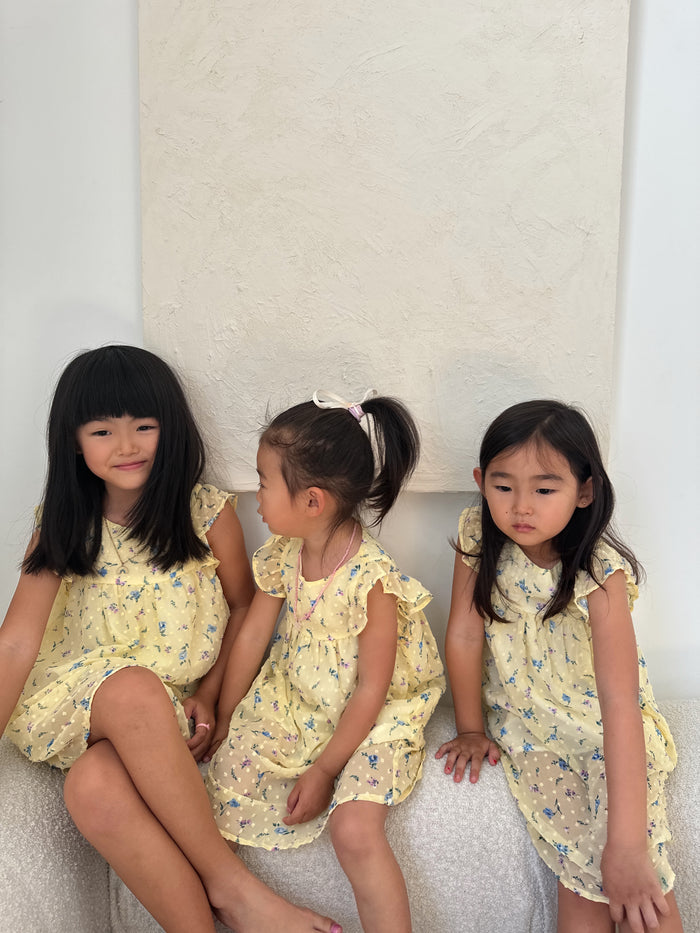 Daisy Girl Floral Dress Lemon - Sun Peony Coconut