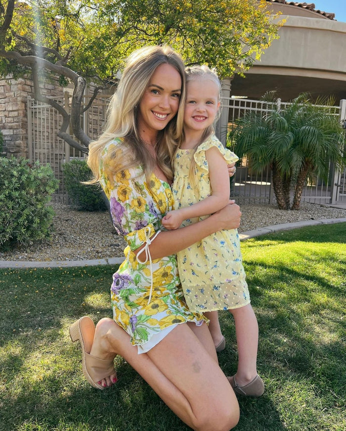 Daisy Girl Floral Dress Lemon - Sun Peony Coconut