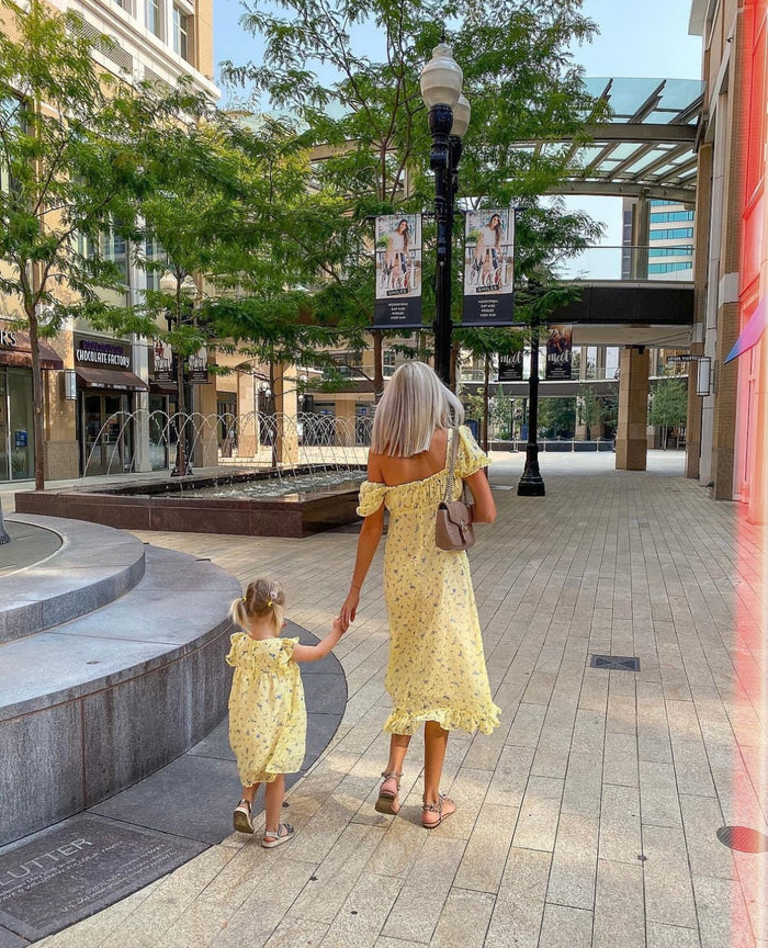 Daisy Girl Floral Dress Lemon - Sun Peony Coconut