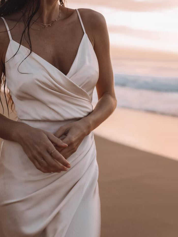 Deep V Sling Waist Evening Dress
