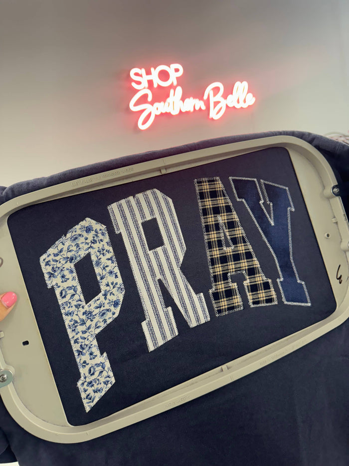 Denim Pray Christian Faith Short Sleeve T
