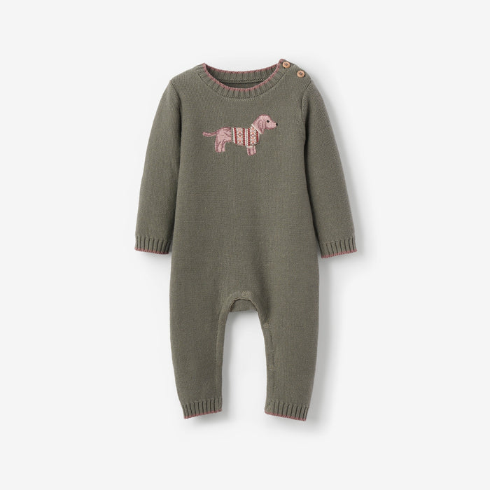 Dog Knit Baby Jumpsuit