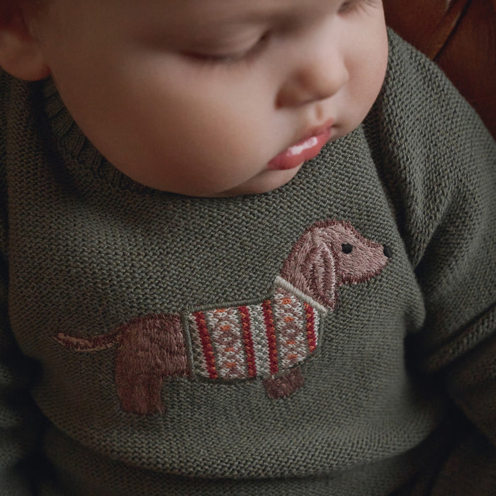 Dog Knit Baby Jumpsuit