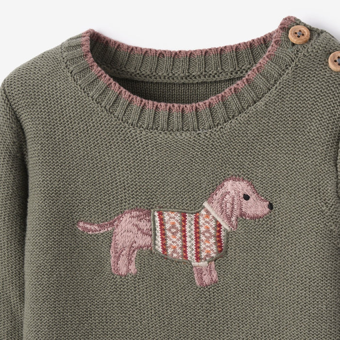 Dog Knit Baby Jumpsuit