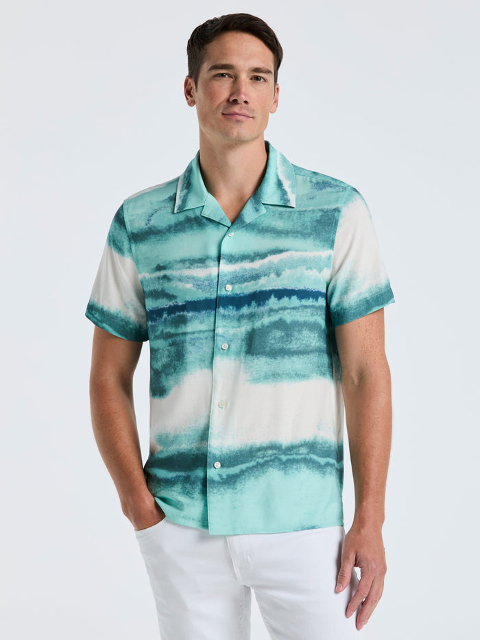 EcoVero™ Wave Print Shirt (Wasabi)