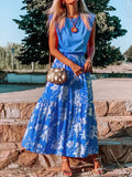 Elegant Loose Top Floral Skirt Suit