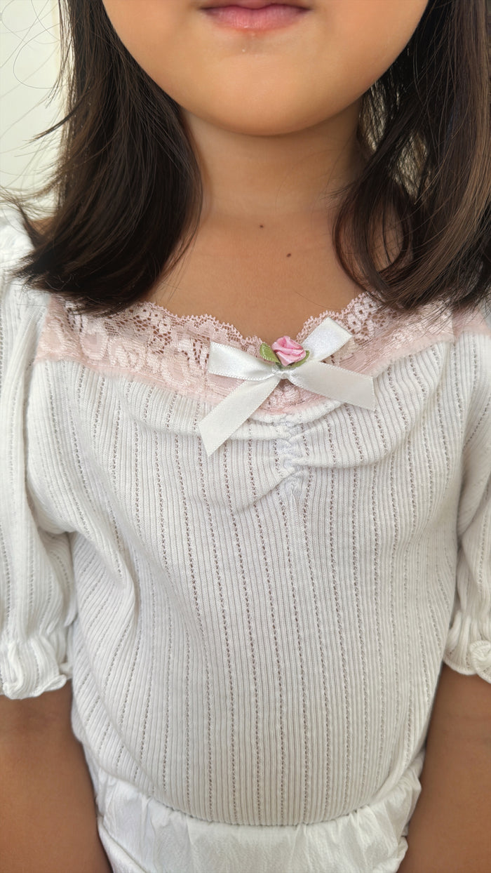 Emily Girly Puff Tee - Sun Peony Coconut