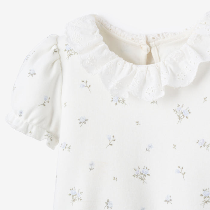 English Rose Double Knit Eyelet Lace Collar Bubble