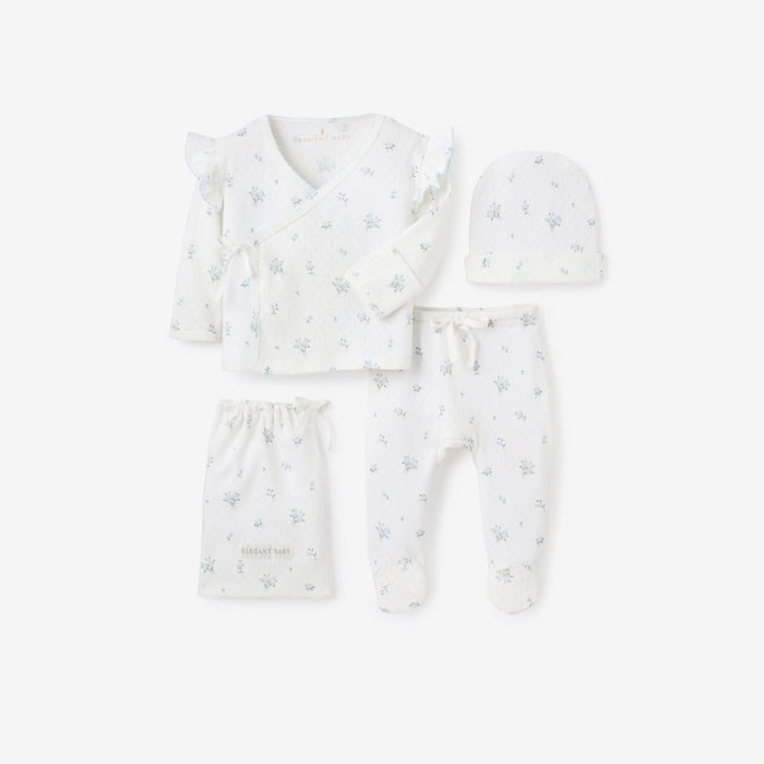 English Rose Organic Cotton 3Pc Layette Set