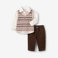 Fair Isle Sweater Vest + Corduroy Pants Set