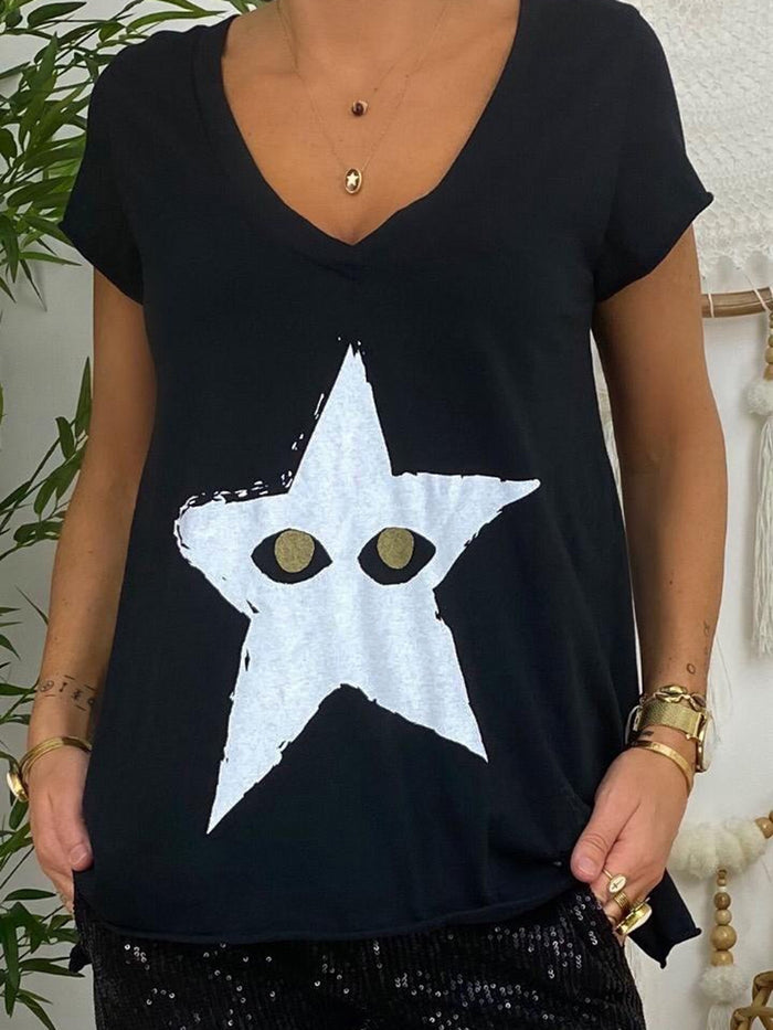 Fashion Casual Loose Star Top Sequin Pants Set