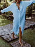 Fashion Casual Solid Color Shirt  Dress