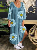 Fashion Daisy Print Casual Dress