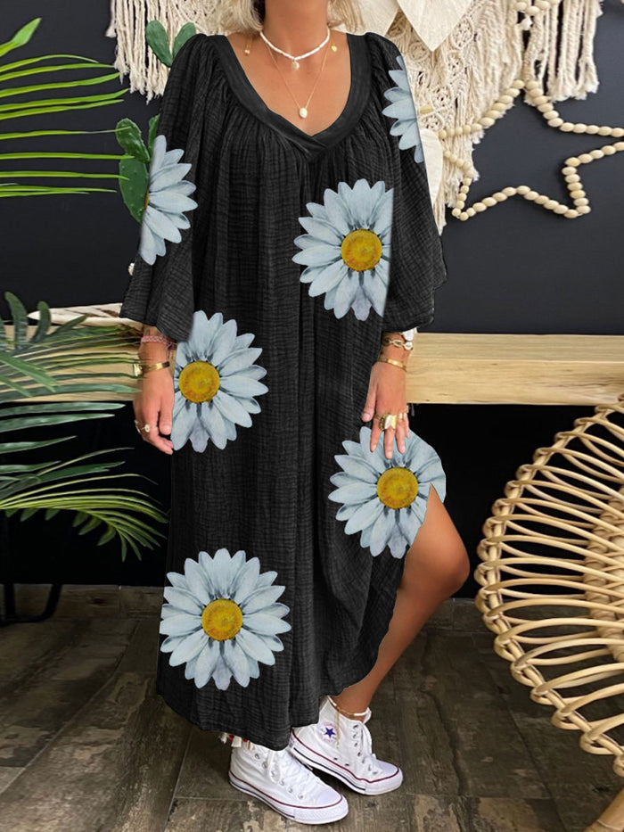 Fashion Daisy Print Casual Dress
