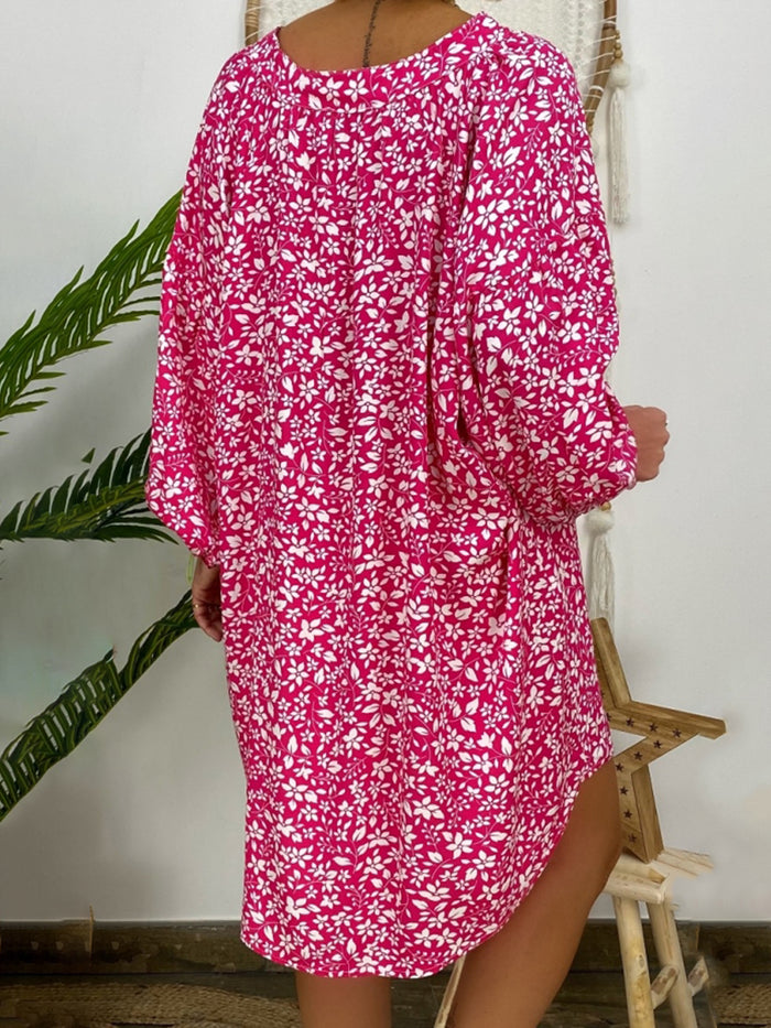 Fashion Floral Print V-neck Dress