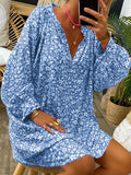 Fashion Floral Print V-neck Dress