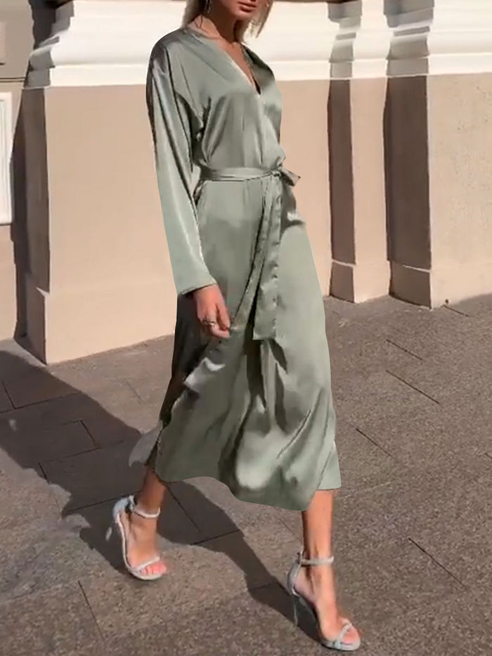 Fashion Long-sleeved All-match Slim Dress
