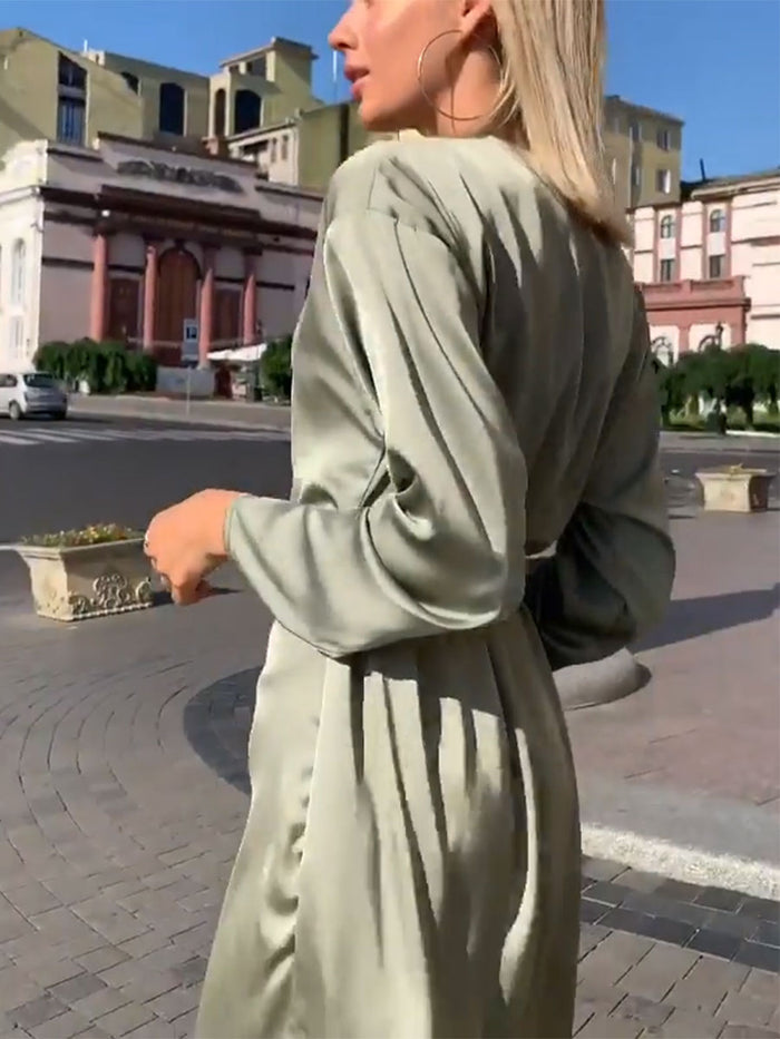 Fashion Long-sleeved All-match Slim Dress