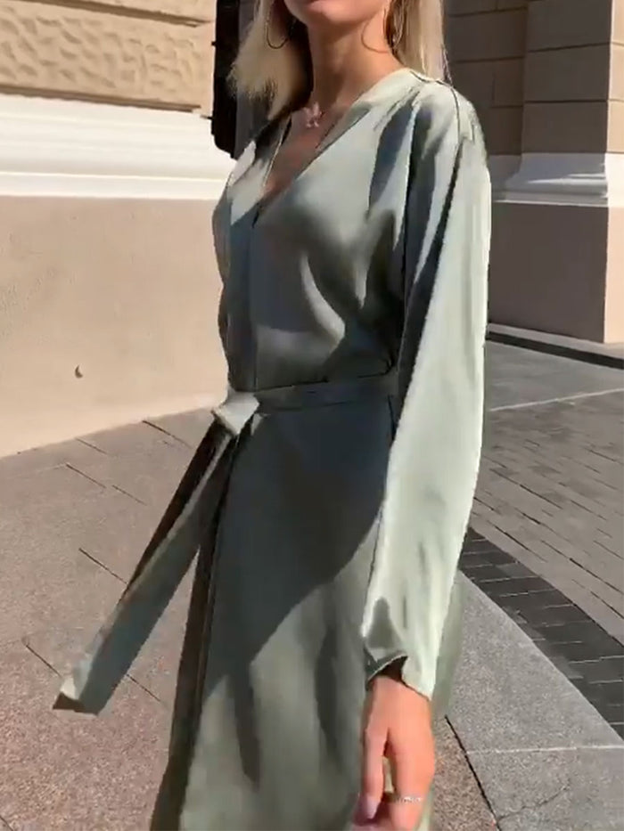 Fashion Long-sleeved All-match Slim Dress