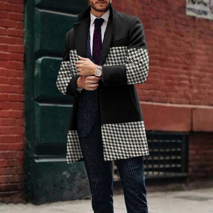 Fashion Mosaic Houndstooth Men'S Windbreaker Jacket