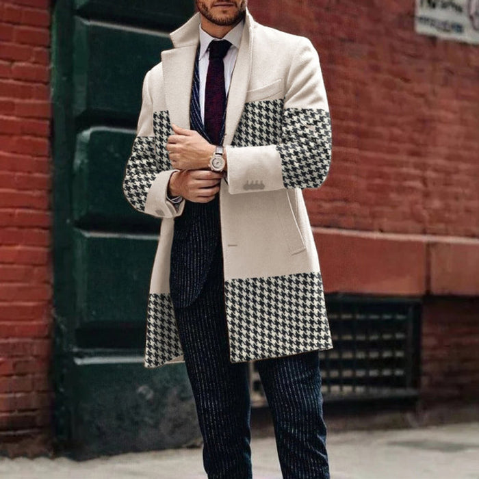 Fashion Mosaic Houndstooth Men'S Windbreaker Jacket