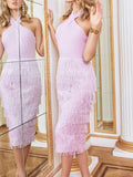 Fashion Sexy Backless Fringed Casual Dress
