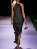 Fashion Sexy Halterneck Sleeveless Midi Dress
