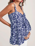 Fashion Strapless Floral Print Maternity Top