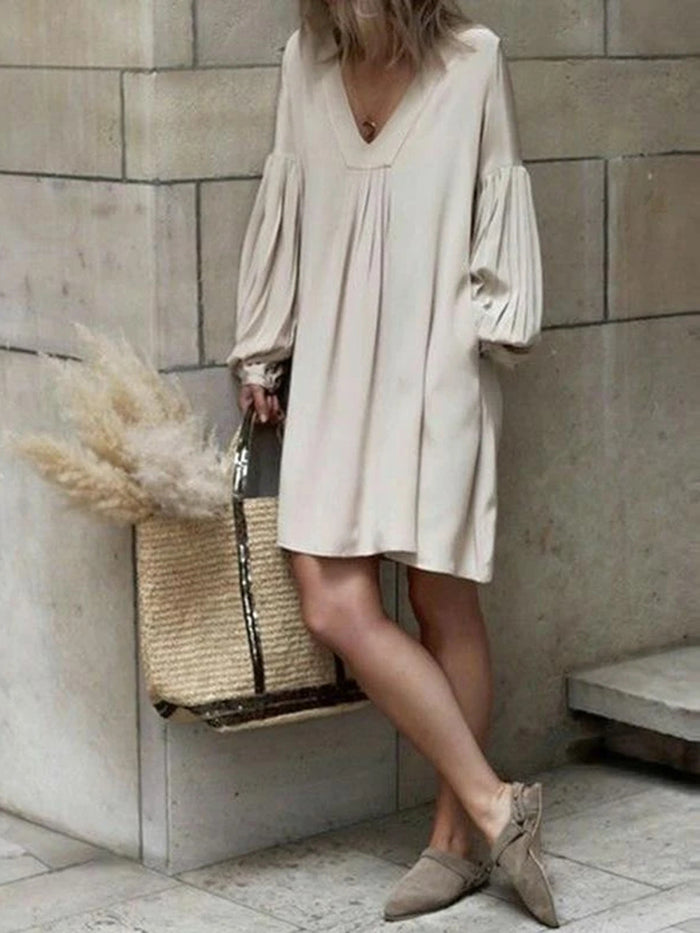Fashionable Solid Color Casual Dress