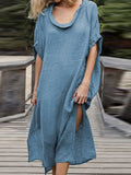 Fashionable Solid Color Casual Dress