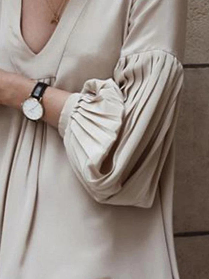 Fashionable Solid Color Casual Dress