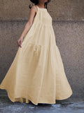 Fashionable Solid Color Hem Loose Dress