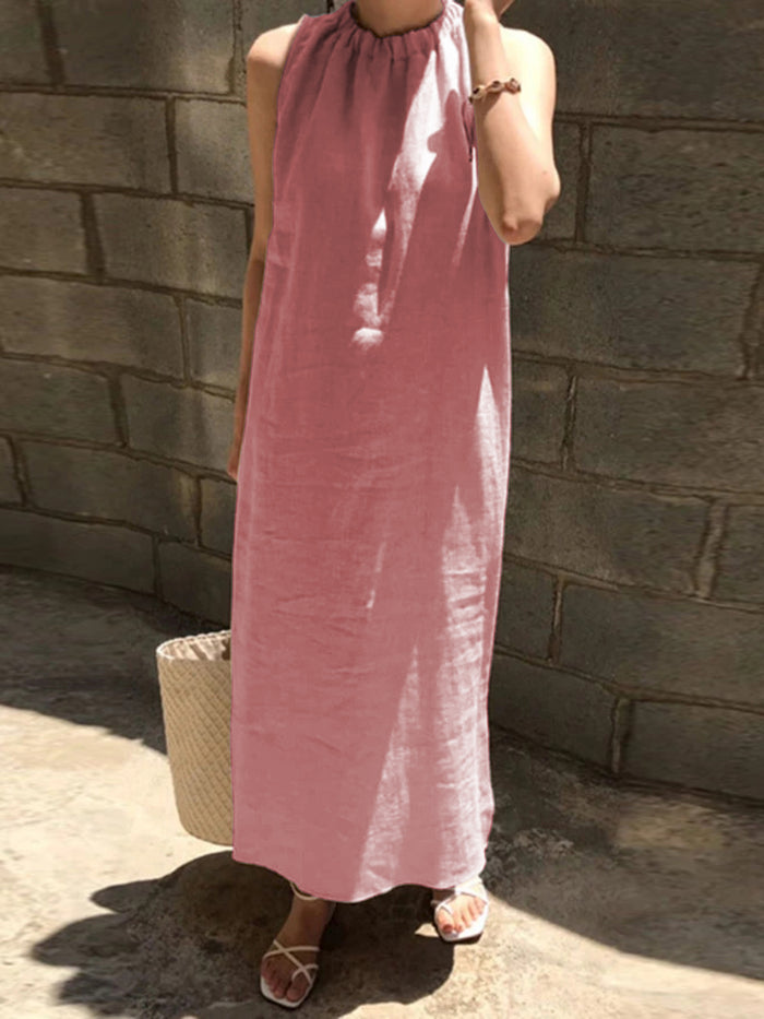 Fashionable Solid Color Sleeveless Casual Dress