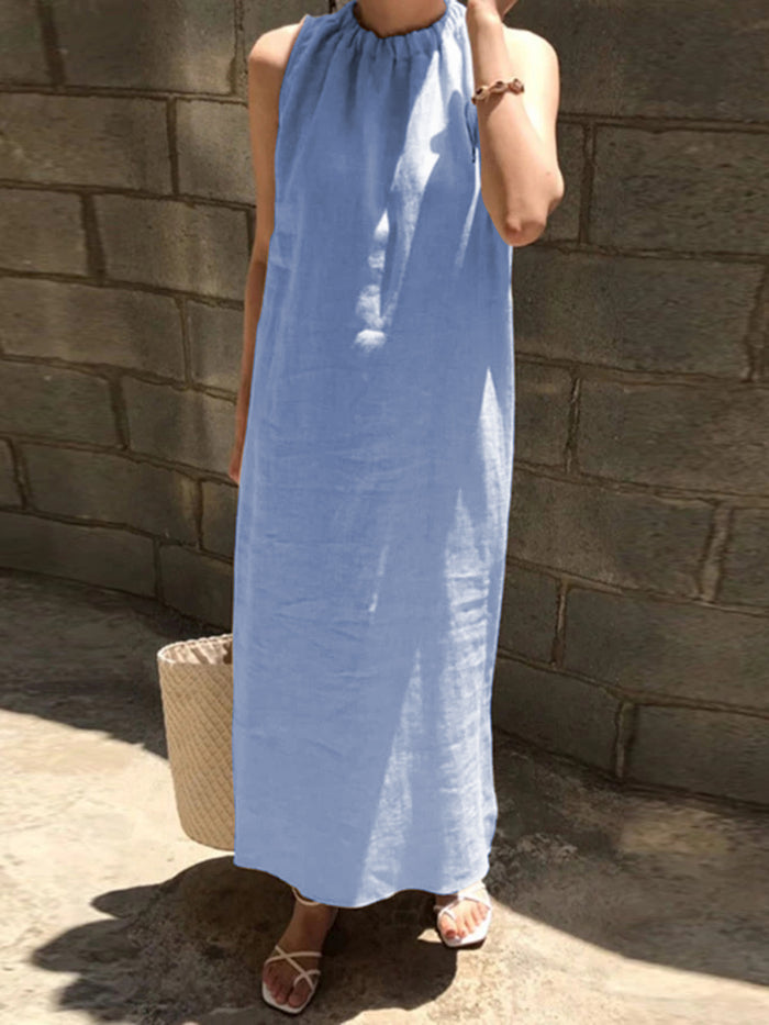 Fashionable Solid Color Sleeveless Casual Dress